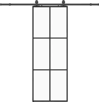 Immagine prodotto di Porta Scorrevole con Ferramenta Nera 76x205 cm in Vetro ESG