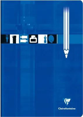 Produktbild von Clairefontaine 10x Zeichenheft Clairefontaine, A4, 16 Bl, 90g, blanko Blau 3160C