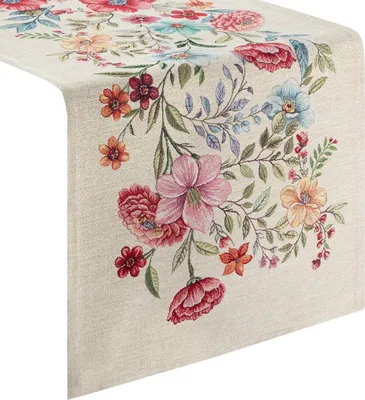 Produktbild von EUROFIRANY | Tischläufer - Tischdecke - bunt - 45 x 140 cm - Mitteldecke - Blumenmuster - Dekorativ
