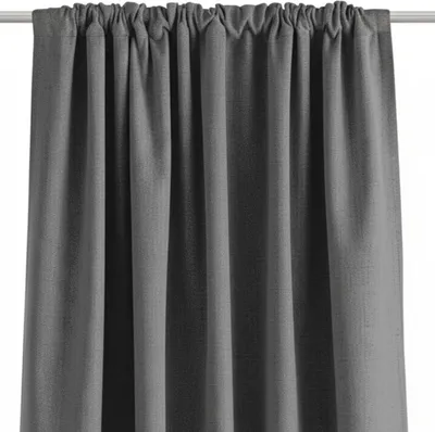 Image de Rideau plissé en polyester gris 140 x 280 cm TEIDOR