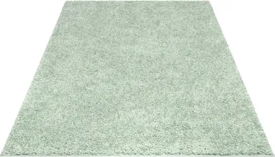Produktbild von Shaggy Hochflor Teppich Wohnzimmer - 60x110 cm - Grün - Einfarbige Schlafzimmer-Teppiche