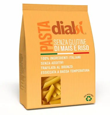 Produktbild von DIALSÌ - Penne Pasta ohne Gluten aus Mais und Reis - 10 x 400 g Vorratspackung