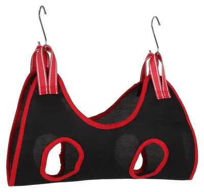 Produktbild von Hundepflege Hängematte mit Zubehör 10-teilig, sichere Aufhängematte für Krallenschneiden und Fellpflege, atmungsaktiv für Hunde und Katzen, komplett Set mit Schere und Kamm
