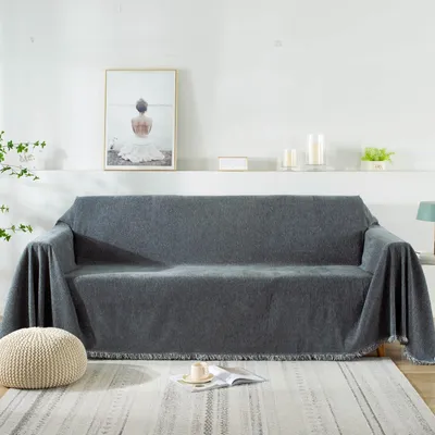 Tagesdecke 180x130 cm Dunkelgrau – weich, bequem, dekorativ