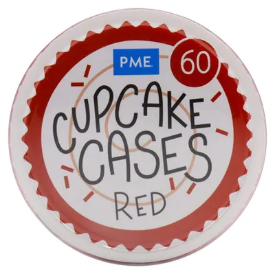 Produktbild von PME BC602, Cupcake-/Muffin-Cups, Rund, Gerillte Oberfläche, Rot, Papier, 72 mm