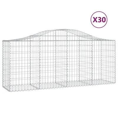 Produktbild von Gabionen mit Hochbogen 30 Stk. 200x50x80/100cm Verzinktes Eisen