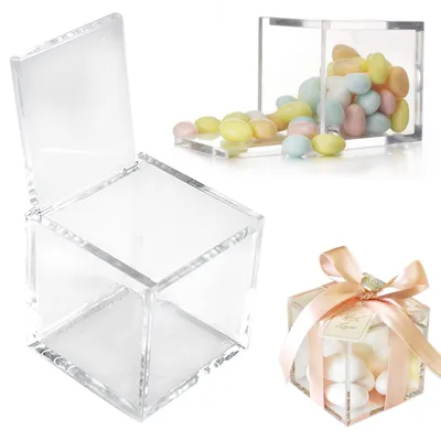 Produktbild von Set aus 30 transparenten Plexiglas-Boxen 5x5x5 cm für Feiern