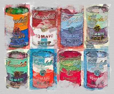 Produktbild von Kunstdruck auf Leinwand - Dosen-Sortiment - Wanddeko, Canvas cm. 50x60