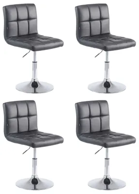 Produktbild von CLP 4er Set Lounger Palma V2 Kunstleder Lounger höhenverstellbar und drehbar. schwarz