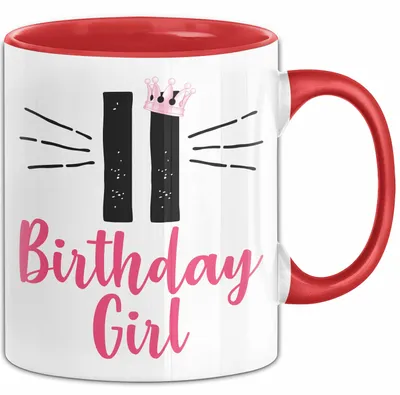 Produktbild von 11 Birthday Girl Tasse Mädchen Geschenk 11. Geburtstag Witzig (Rot)