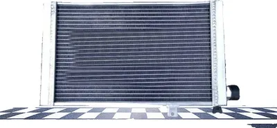 Image de Radiateur en aluminium, dimensions du noyau 15,55 "x9,84", avec habillage et ventilateur, montage direct sur mesure