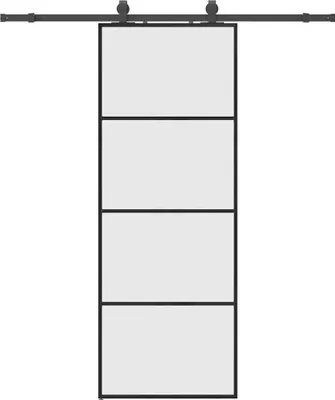 Obrázek produktu pro vidaXL Posuvné dveře s kováním černé 76x205 cm sklo ESG