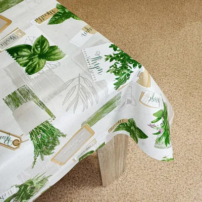 Produktbild von Wachstuchtischdecke 140x240 cm - Kräuter - Wachstischdecke mit wasserabweisender und lebensmittelecht PVC-Beschichtung - Outdoor-Tischdecken für Garten und Küche - Tischdecke wetterfest