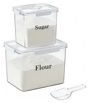 Vorratsdosen-Set 2er, luftdicht, transparent, 5,2 l, BPA-frei