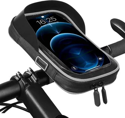 Immagine prodotto di Supporto impermeabile per bicicletta con rotazione a 360°, per biciclette, moto, scooter e cyclette; supporto per smartphone da 4,7 a 7 pollici