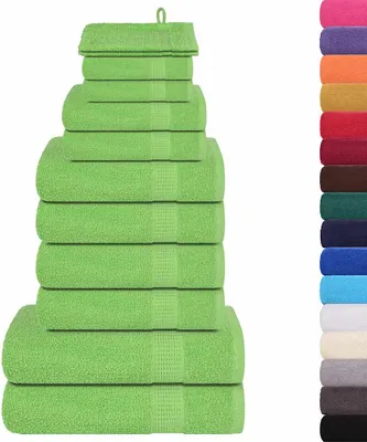Produktbild von vidaXL 12-tlg. Handtuch-Set FROGN Apfelgrün 360 g/m²