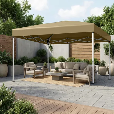 Produktbild von SONGMICS Faltzelt 3 x 3 m, stabil, tragbar, Pavillon für Garten, Hof, Markt, Sonnenschutz, beige