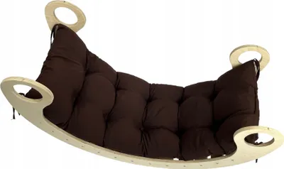 Produktbild von Dekokissen Baumwolle für Kinderwippe Velour braun 105 x 40 x 8 cm, Ein Kissen für eine Schaukel Montessori, Liegestuhlkissen