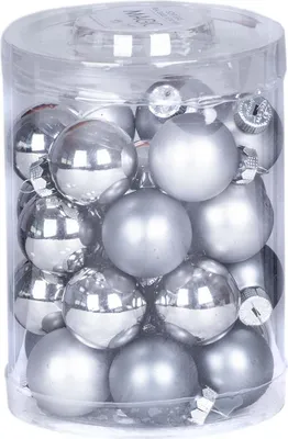 Produktbild von Weihnachtskugeln 28 Stk 3cm Hazy Grey