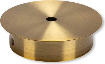 Produktbild von Einflämmiger Lampenbaldachin mit Zugentlastung in Bronzeoptik, Ø 100 mm, H: 25 mm.