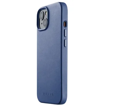 Immagine prodotto di Custodia in pelle Mujjo con MagSafe iPhone 14 / 15 blu