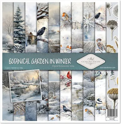 Produktbild von ITD COLLECTION Setz 11Stk 30x30cm Scrapbooking Papier - Botanical Garden in Winter