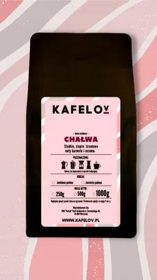 Produktbild von KAFELOV | Aromakaffee hałwa - 1000g - Karamell und Sesam - 100% Arabica - Frisch geröstet
