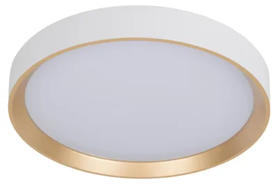 Produktbild von Deckenleuchten - LED Deckenleuchte "RIO" Ø: 38,3cm, Deckenlampe aus Metall und Kunststoff in gold, 7,5 cm hoch, Ø 38,3 cm, Inkl. LED – dimmbar – Inkl. Memoryfunktion