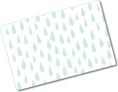 Produktbild von Tulup Glas Herdabdeckplatte - 80x52 cm - Glaskeramikkochfeld-Abdeckung Spritzschutz Glasabdeckplatte - Einteilig - Kinderzimmer - Tröpfchen - Blau