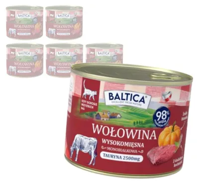 Zdjęcie produktu dla Baltica Smaki Regionów Wołowina 6x185g Bezzbożowa Mokra Karma Dla Kotów Sterylizowanych