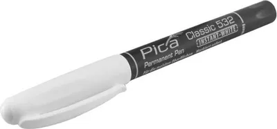 Productafbeelding van Pica Permanentmarker, kleur: wit, ronde punt, breedte: 1-2 mm