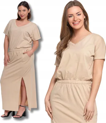 Produktbild von WOMEN'S MAXI SUIT mit Schlitz Langes glattes Kleid für Sommer MORAJ XL