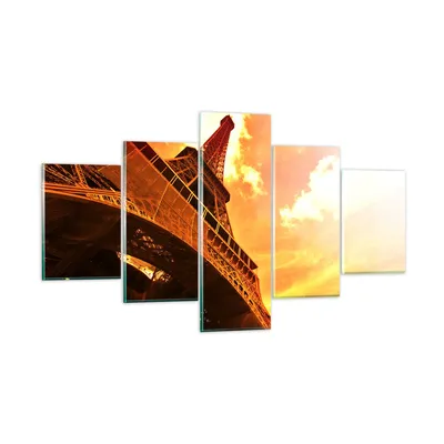 Produktbild von Bilder auf glas - Eiffelturm Paris Stadt Bau - 125x70cm - Glasbilder - Wandbilder - Kunstdruck - zum Aufhängen bereit - Wanddekoration aus Glas - Glas Bilder - Wandbild auf Glas - GEA125x70-0501