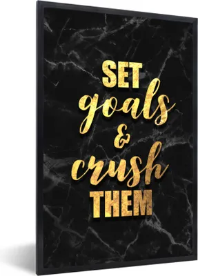 Produktbild von MuchoWow® Gerahmtes Poster Zitat - Motivation - Marmor - Gold 20x30 cm - Poster mit Schwarzem Bilderrahmen Wandposter Rahmen Foto Bilder - Drucken - Bilder Poster im Rahmen