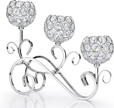 Immagine prodotto di Eleganti candelieri a forma di S a 3 bracci - Candelieri decorativi per Natale, matrimoni e feste