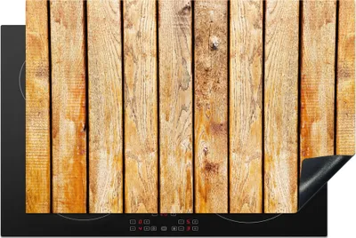Produktbild von KitchenYeah© Herdabdeckplatte Regale - Holz - Struktur , 81x52cm, Küche Deko, Glaskeramikkochfeld Herdabdeckung, Abdeckplatte fùr Kochfeld