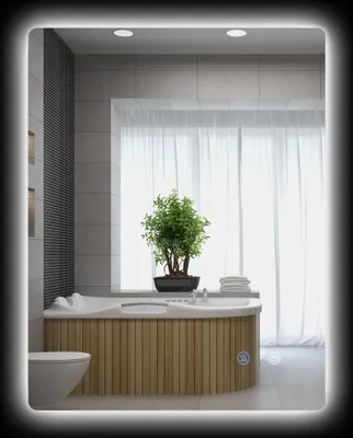 Image de kleankin Miroir rectangulaire mural lumineux LED de salle de bain - 80 x 60 cm - 3 couleurs, luminosité réglable interrupteur tactile système antibuée blanc transparent