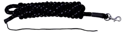 Produktbild von Führstrick für Bodenarbeit, Verladehilfe, mit Karabiner, Länge 4,20 m (14 mm, Schwarz/Grau)