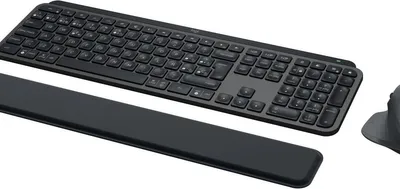 Image de Ensemble Logitech Master MX Keys pour les entreprises, sans fil, RF + Bluetooth, touches à ciseaux, clavier QWERTY, LED, graphite