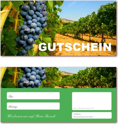 Produktbild von 200 Stück Geschenkgutscheine (Wein-620) Gutscheine Gutscheinkarten für Bereiche wie Gastronomie, Weinhandel, Restaurant, Getränkehandel