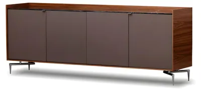Productafbeelding van Bruine houten console met een elegant, modern design