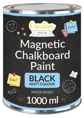 Obrázok produktu pre Creative Deco Čierna akrylová farba | 1000 ml | Magnetická pre umelecké účely