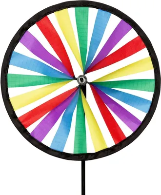 Produktbild von Wolkenstürmer Windspiel Windrad einzeln 20cm (bunt) - farbenfrohes Chinarad als Deko für den Garten, Balkon oder Terrasse
