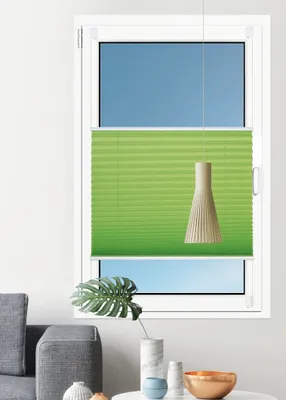 Produktbild von Deco4Me Premium Plissee ohne Bohren - Grün, 90 x 130 cm