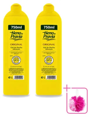 Immagine prodotto di 2 flaconi di bagnoschiuma originale Heno de Pravia - 750 ml ciascuno - confezione risparmio - 2 pezzi