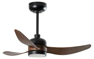 Image de Forlight - Ventilateur de plafond CERO, 6 vitesses, télécommande incluse, bois foncé, pales en bois foncé, mode été/hiver, noir, pales en bois foncé