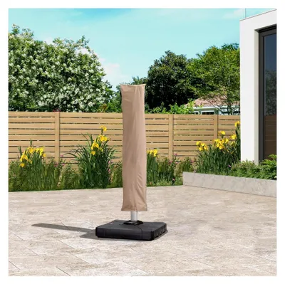 Produktbild von Schutzhülle für Sonnenschirme, Ampelschirmhülle, Abdeckung für Balkon-Sonnenschirme, Reißfest, Beige, 255 x 61 cm, UV-Schutz