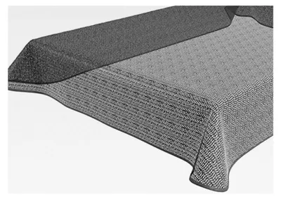 Produktbild von Weichschaum Tischdecke mit Paspelband für Garten, Balkon, Terrasse und Camping - Oval 140x180 cm, Anthrazit