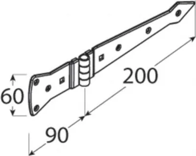 Produktbild von 10x Kreuzgehänge mit vernietetem Stift 200x2,5mm schwarz dekorativ
