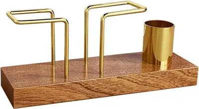 Produktbild von Famanu Serviettenhalter aus Metall und Holz - mit Zahnstocherhalter